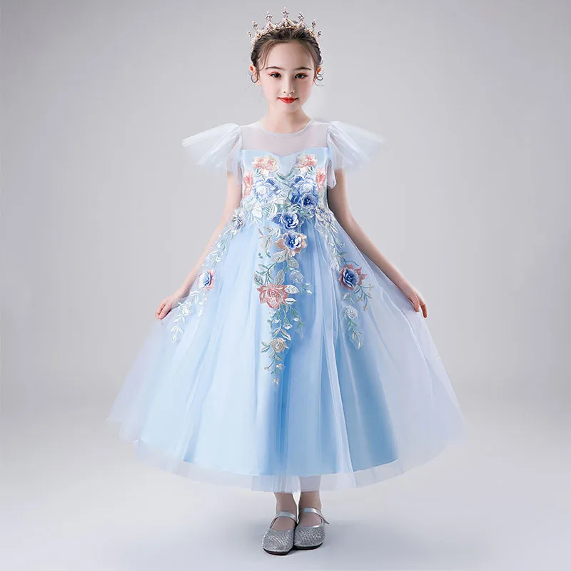 Милые женские ботильоны с вышивкой С цветочным узором для девочек выступлений