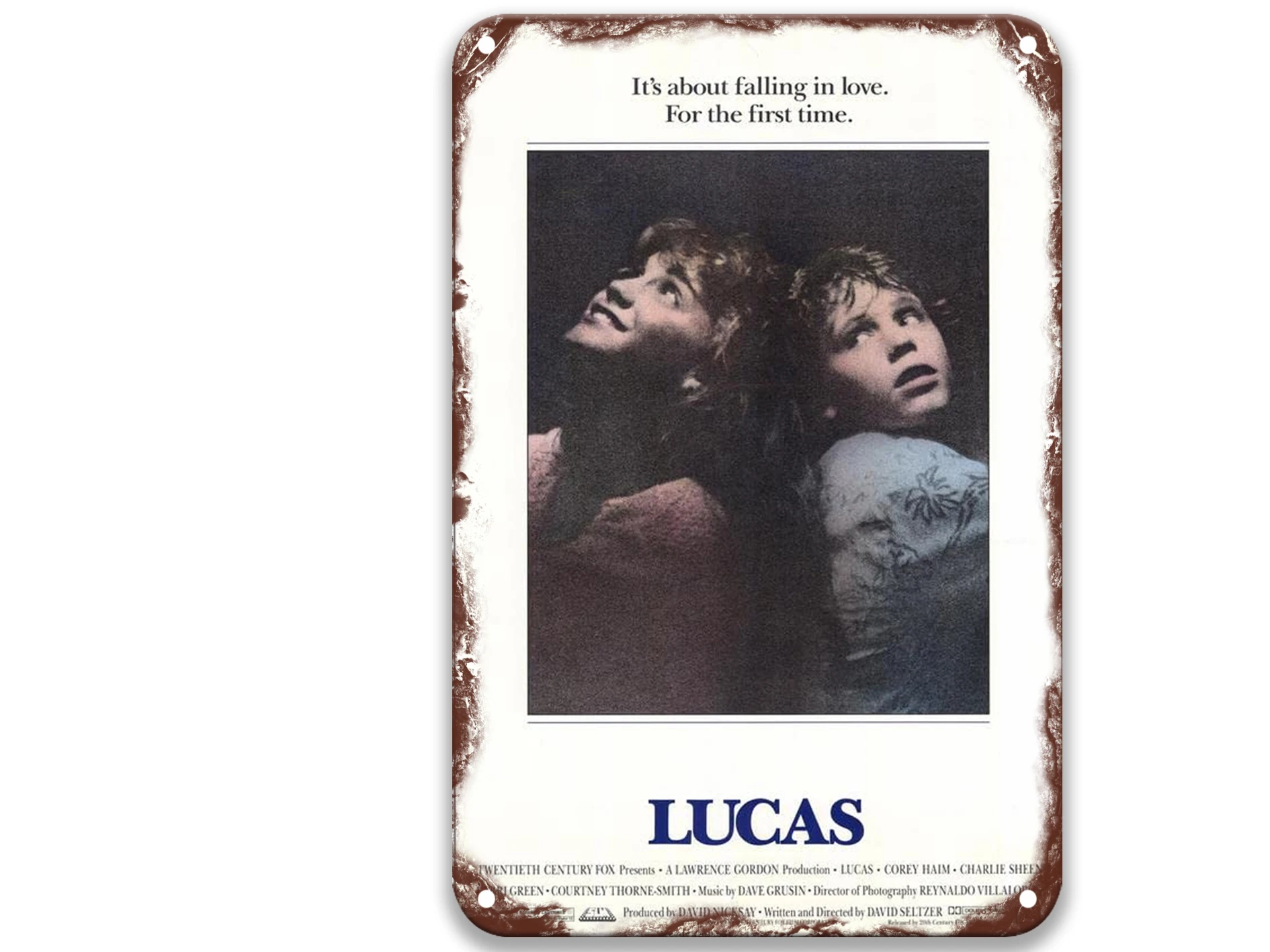 

Lucas (1986) Post-modern Tin Signs Movies American Style Plaque Metal Retro for Garden Decor 8x12 Inches