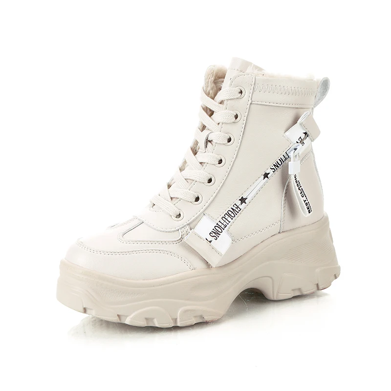 

NEW 2021 White Bottine Femme Snow Boots Velvet Wedge Winter Shoes Woman Female Shoes Ankle Boots For Women Platform Booties