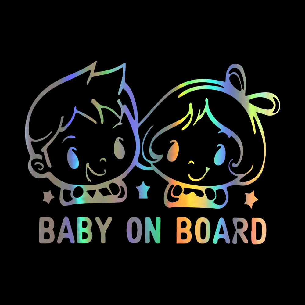 Наклейка на автомобиль «мальчик с девочкой», 17x12 см