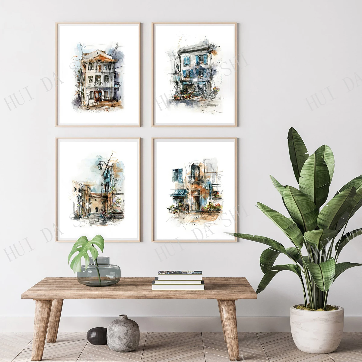 

Architecture Paintings 4 Prints Set, European City Scenes Watercolor Prints, Gallery Wall Set of 4 Art Prints, Travel Wall Art