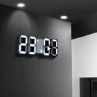 Часы с датой и временем по Цельсию, ночной дисплей, цифровые настенные часы, 3D светодиодный Будильник, электронные настольные часы с большой температурой