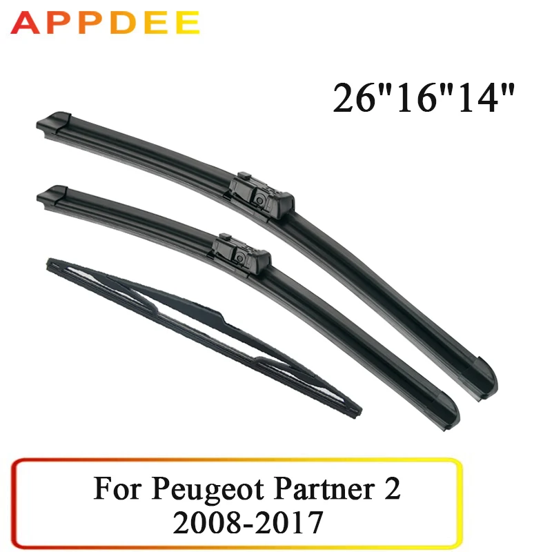 Набор щёток стеклоочистителя APPDEE для Peugeot Partner 2 2008- 2017 2016 26/16/14 дюймов - купить по
