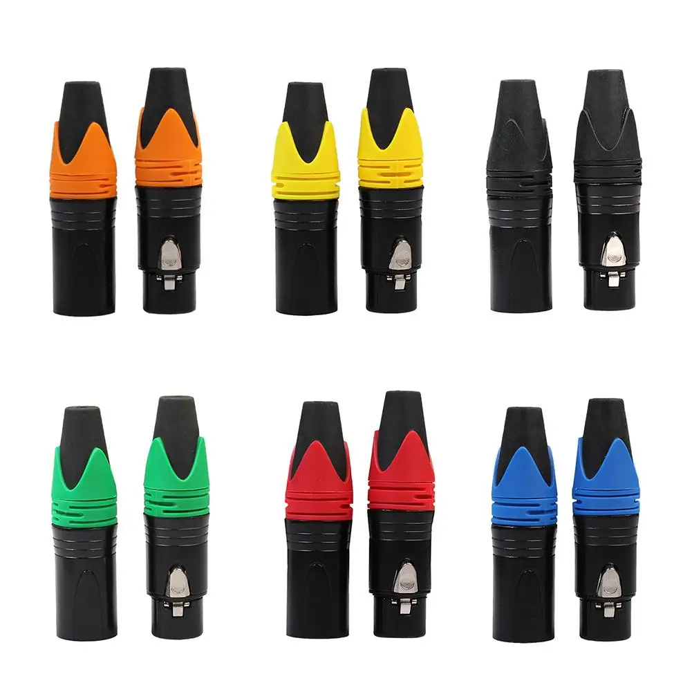

2pcs 3Pin XLR Female Male Microphone Audio Cable Plug DIY Connectors Adapters Excellent High Quality Pvc Rubber Sleeve At Tail
