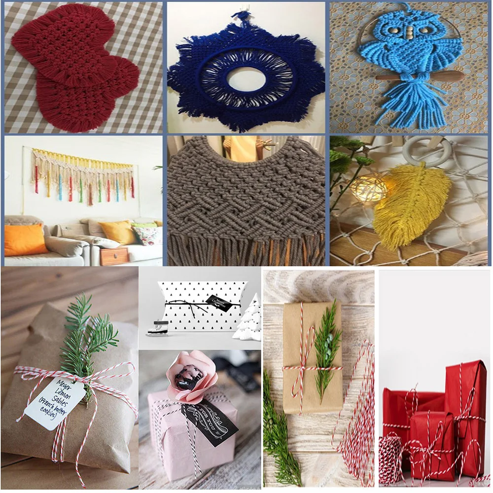 2 мм 100% хлопковый шнур цветной веревка бежевая витая для макраме сделай сам