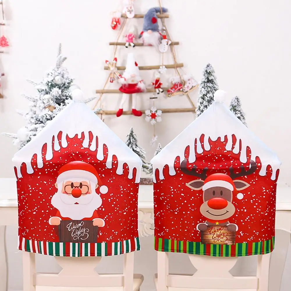 

Christmas Decoration Chair Covers Dining Seat Santa Claus Home Party Decor Chair Cover Christmas Decorations for Home