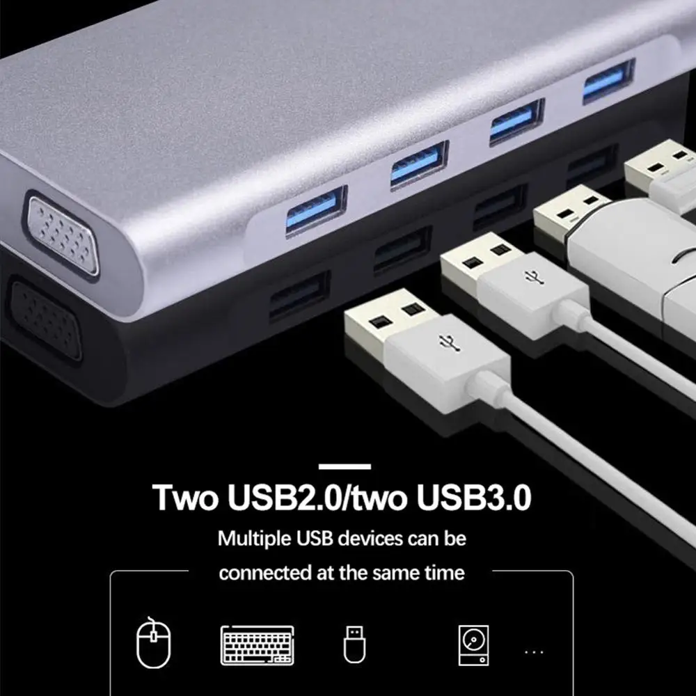 

USB Hub 3.0 USB C HUB Type C To Multi USB 3.0 HUB 4K HDMI-Compatible Adapter Dock USB Splitter For Macbook Pro PC Computer