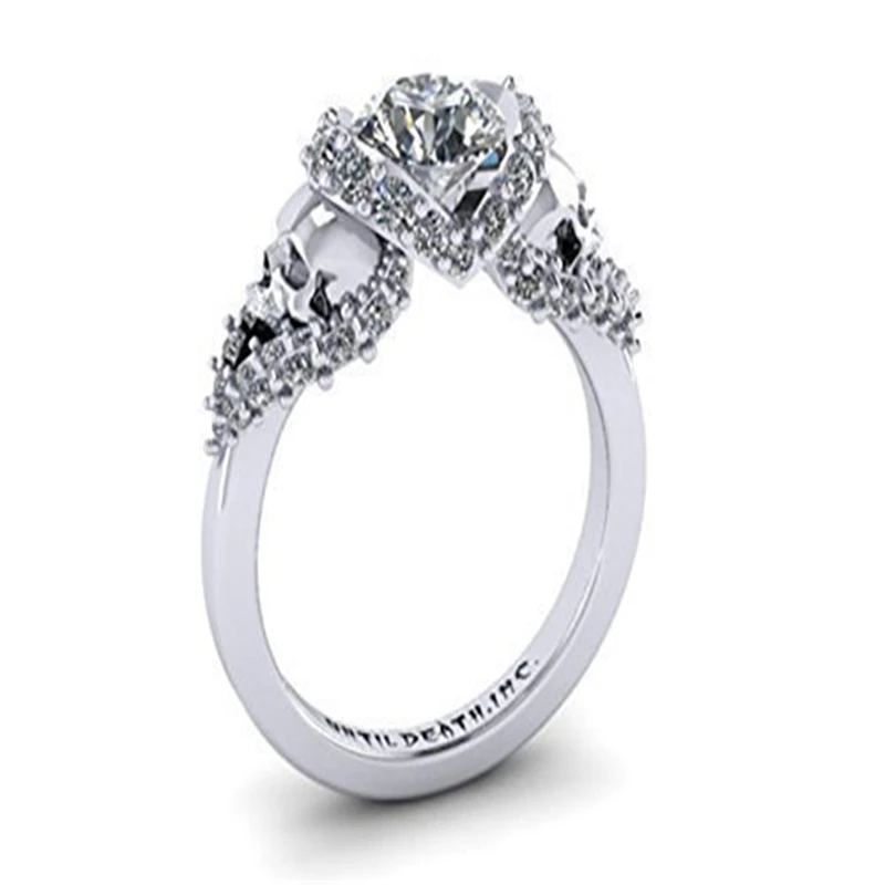 Кольцо с камнем в стиле панк рок для мужчин и женщин вечернее обручальное