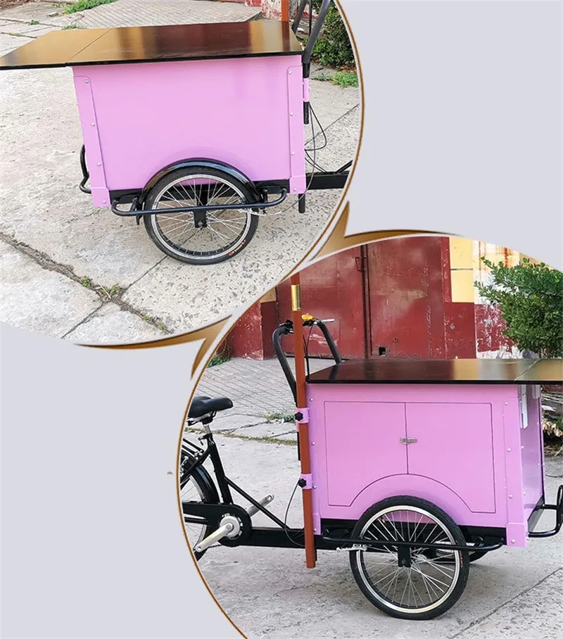 Уличный мобильный велосипед для взрослых электрический кофе грузовой закуски