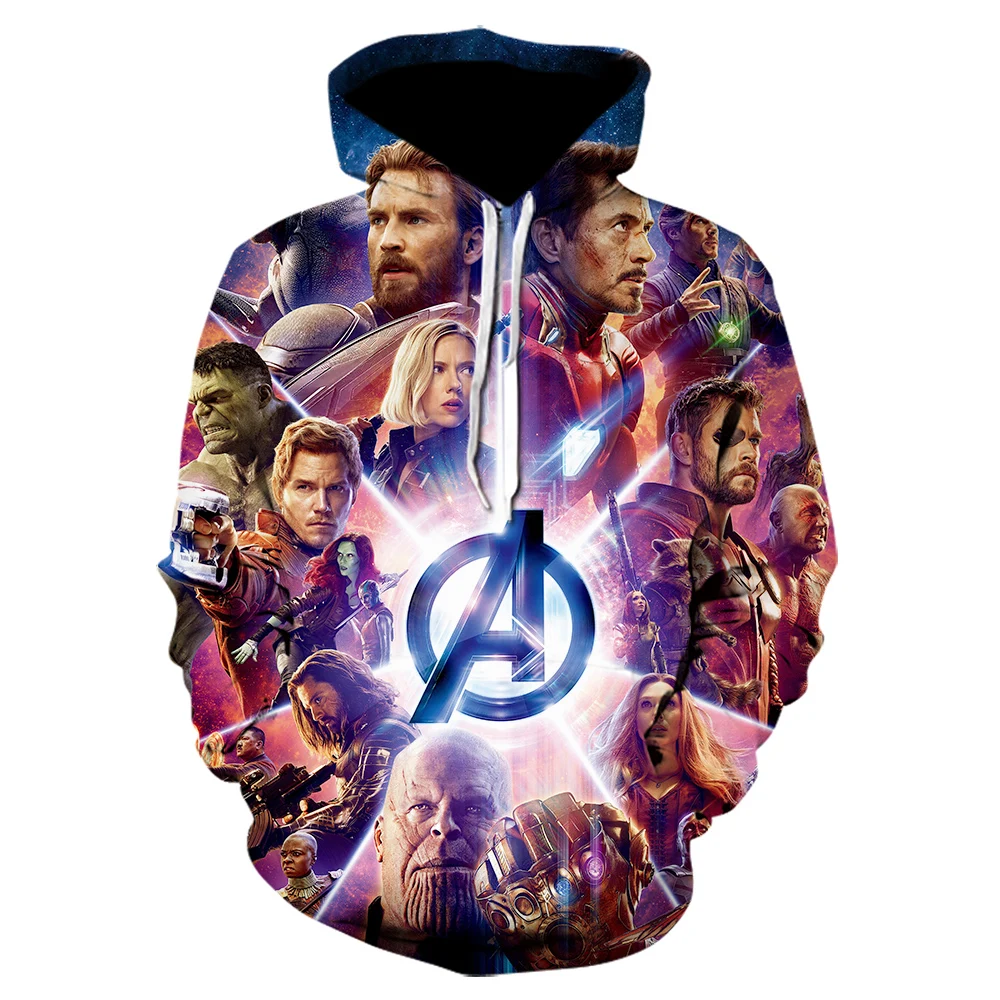 Мужская толстовка с капюшоном героями мультфильмов Мститель Лига 4 супер герой