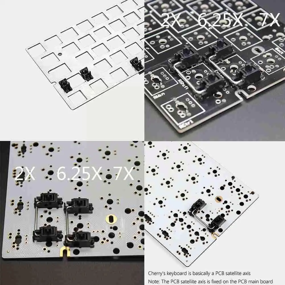 

5/8pcs Customization Pcb Satellite Axis For Mechanical Keyboard Oem Plate Mounted Black 6.25u 2u Stabilizers Modifie H3v7