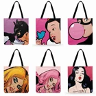 Популярная сумка-тоут с принтом для девочек, повседневная сумка-тоут с мультипликационным принтом для женщин, Белоснежка, складная сумка для покупок, многоразовая пляжная сумка, женская сумка на плечо