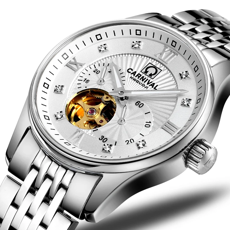

Japan MIYOTA Automatic Movement Watch Men Switzerland Carnival Brand Luxury Men Watches Sapphire hombre relogio clock C7612-3