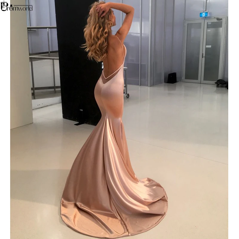 Женское вечернее платье русалка Красное Длинное сексуальное с открытой спиной