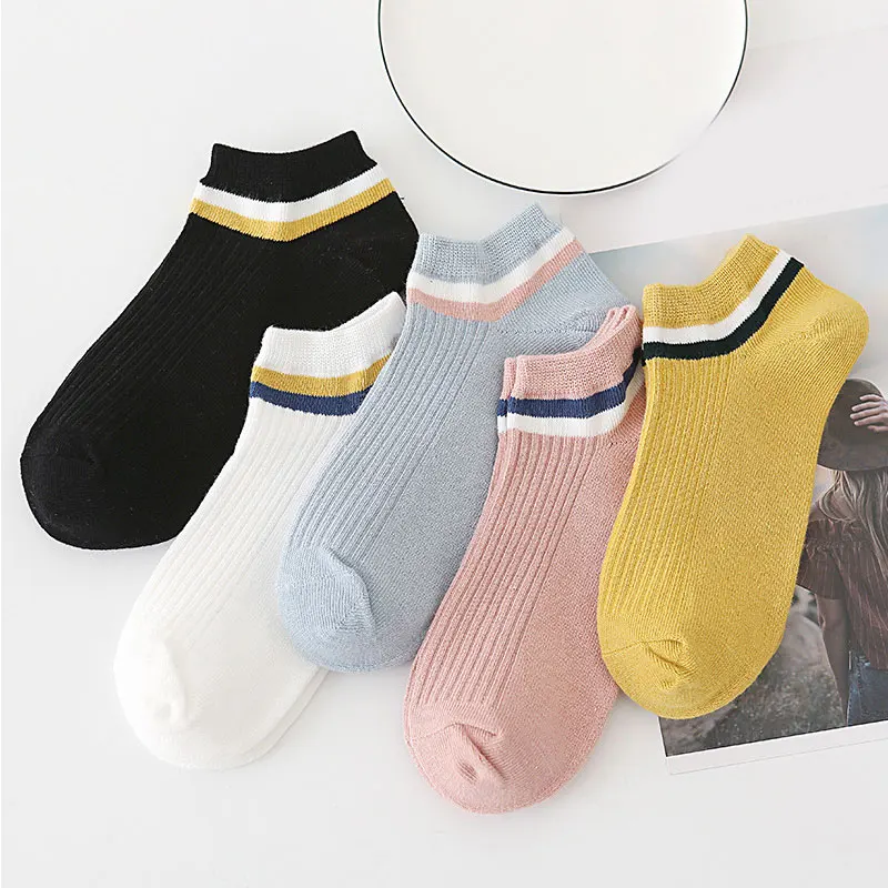 

Socks Men Spring and Summer New Korean Style Socks Boat Hosiery Ankle Women Casual Cotton Breathable Short Vertical Socks