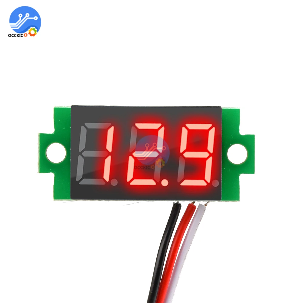 Мини DC 0 99 9 В красный/желтый/синий/зеленый светодиодный измеритель напряжения 3