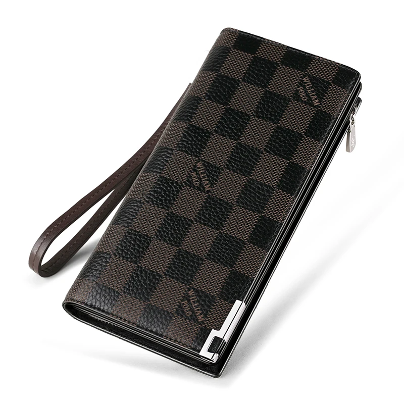 Модный мужской кошелек Длинный дизайнерский из натуральной коровьей кожи
