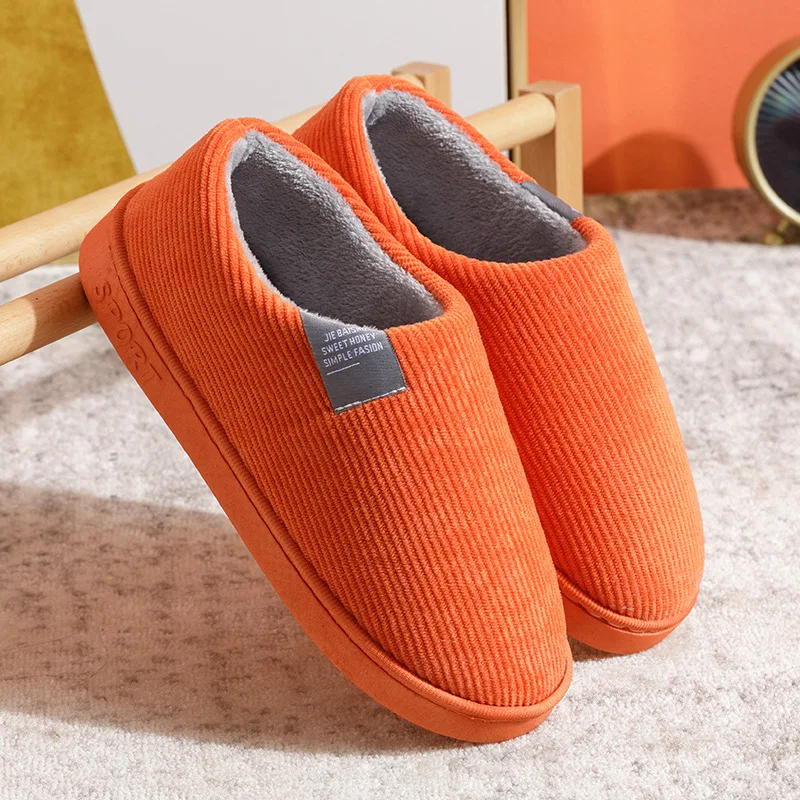 

Women Indoor Slippers Winter Home Cotton Shoes for Female Plus Size Warm Plush Thick-soled House Leisure Couple Floor Shoe