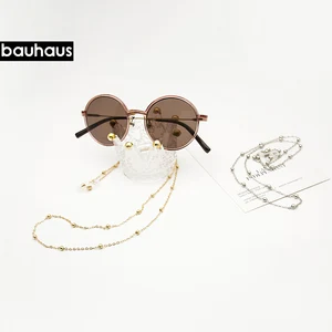 Цепочка для очков Женская, золотистаясеребристая, с бусинами