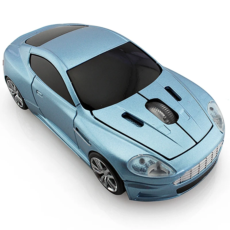Переносная Беспроводная оптическая USB мышь в форме автомобиля с питанием от