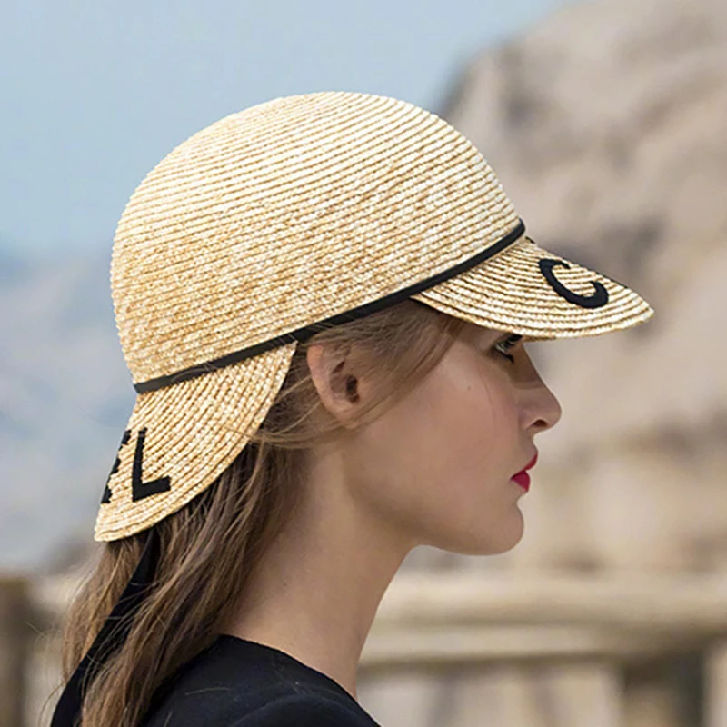 Шляпа женская Соломенная с надписью регулируемая шапка для верховой езды