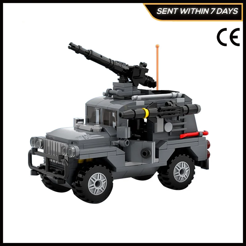 

MOC-47231 Military Series Mini Military Cannon Jeep Truck Building Brick Blocks Car Model,DIY For Children's Toys,Kids Gifts