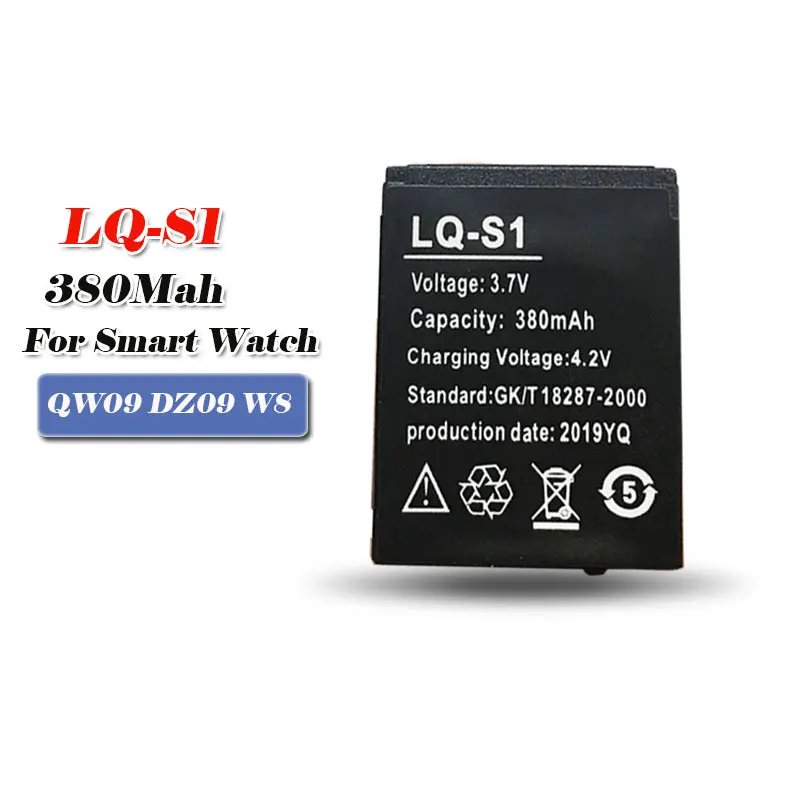 New LQ-S1 3.7V rechargeable battery 380mAh for smart watch fashion meter QW09 DZ09 A1 W8 X6 V8 lithium | Электроника
