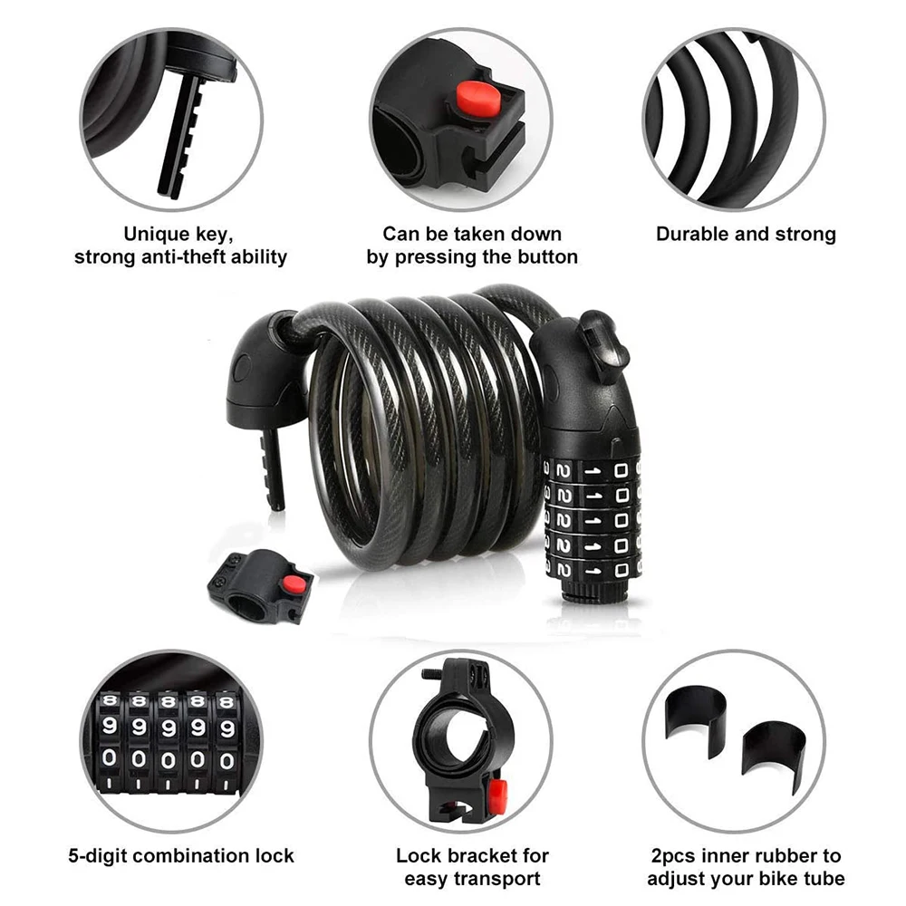 Велосипедный замок с кодовым замком Противоугонный Комбинированный Замок для