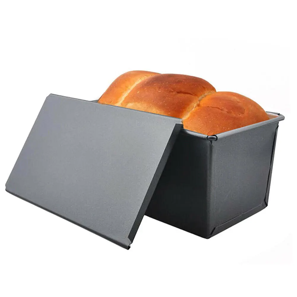 

Non-Stick Bread Loaf Meatloaf Pan with Lid Iron Toast Mold Kitchen Bakeware
