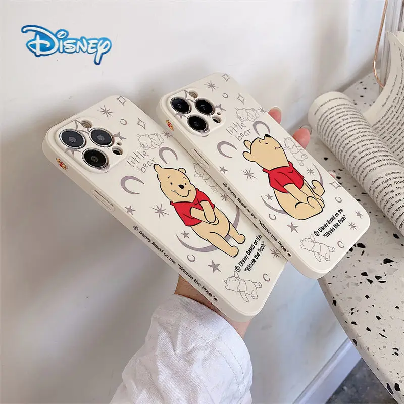 

Disney Winnie the Pooh Phone Case for iPhone 13 13Pro 12 12Pro 11 Pro X XS Max XR 7 8 Plus Cartoon Anti-Fall Protective Covers