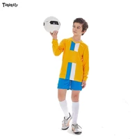 new 2020 21 kids top quality football uniform custom soccer long sleeve boys clothing child shirts training shorts for children
