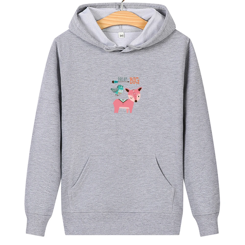 

Autumn Sweatshirt Korean Style Streetwear Hoodie Men Cute Deer Printed Harajuku Pullover Women Casual White Couple Hoodies