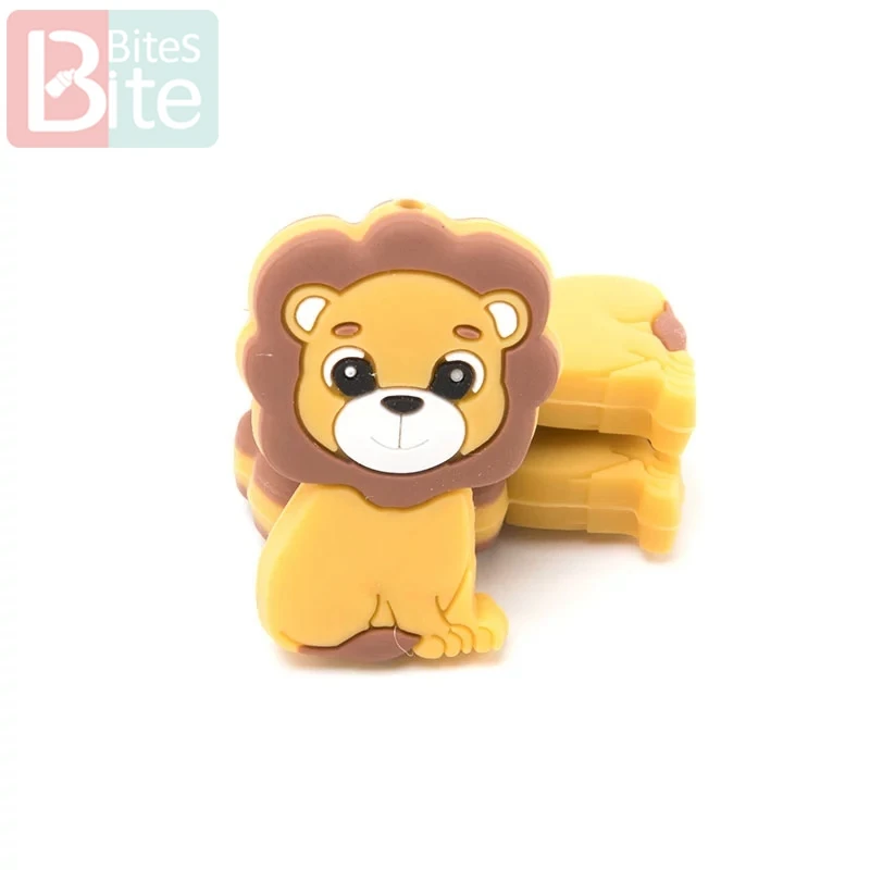100 шт Детские Силиконовые Бусины лев Король мультфильм beadsfair класс силиконовый Прорезыватель для соски цепи Детская Подвеска Ожерелье Товары для малышей