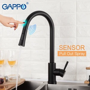 gappo sensor touch kitchen faucets black touch inductive sensitive faucets stainless steel mixer tap single handle dual outlet w free global shipping