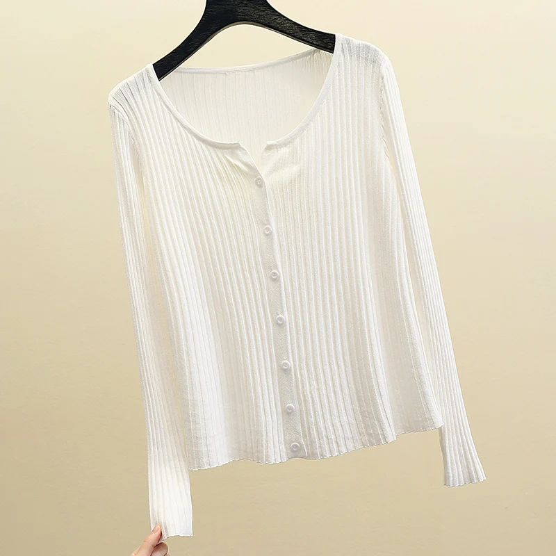 

Женский тонкий кардиган с V-образным вырезом и длинным рукавом