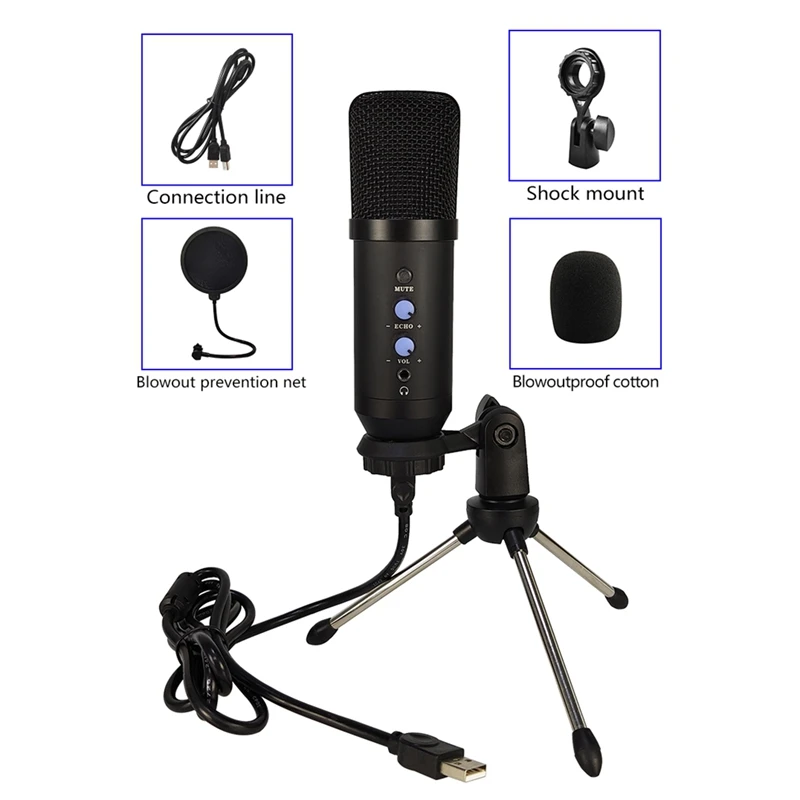 BM700 конденсаторный микрофон с стрелой USB для записи/подкастинга/игр