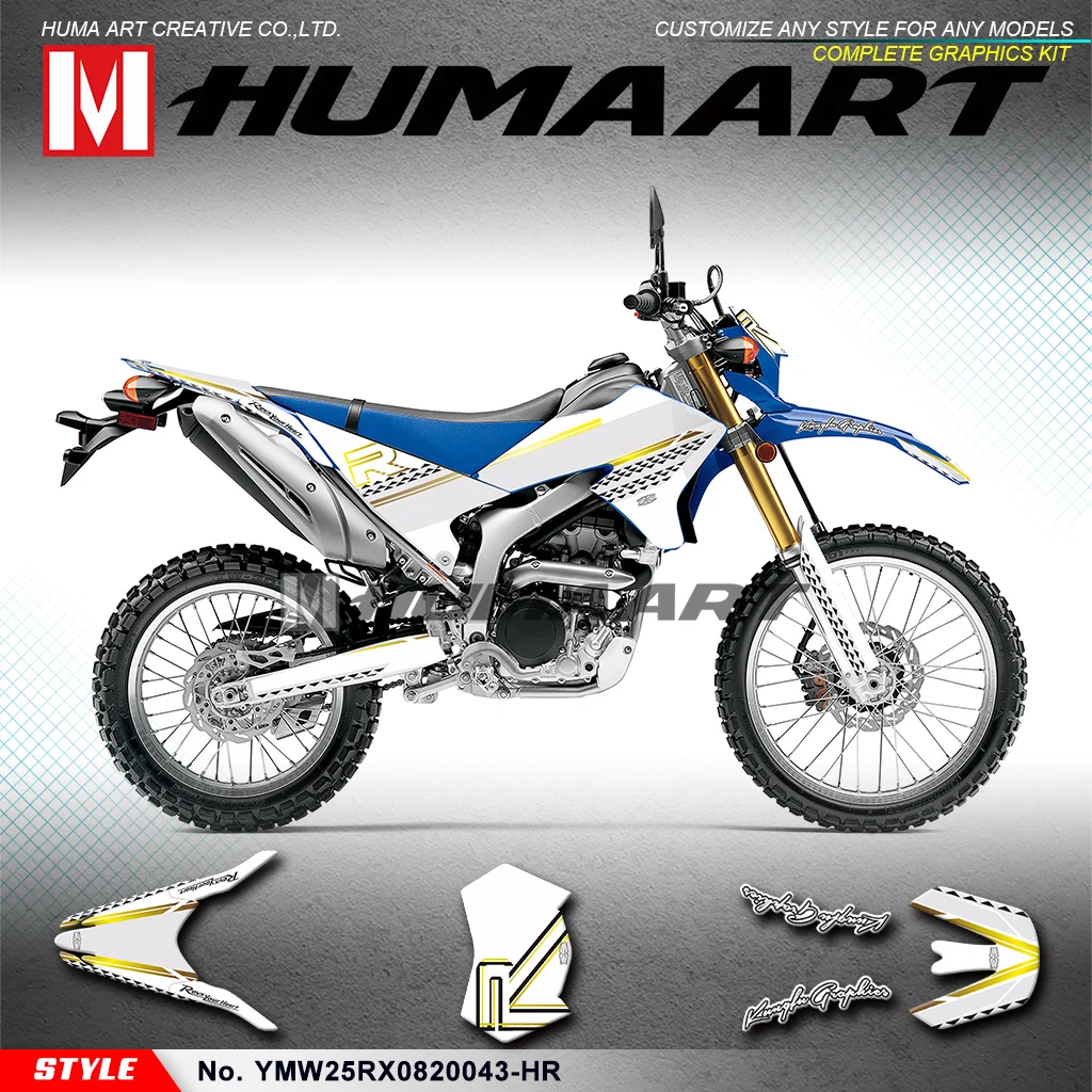 Фото Наклейки HUMAART Custom Enduro для Yamaha WR250R WR250X 2008-2020: Гоночная графика №1