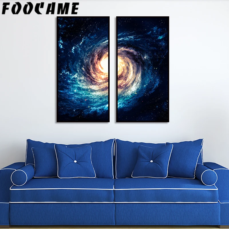Галактическая съемка звезды космическое искусство шелковые картины Настенный
