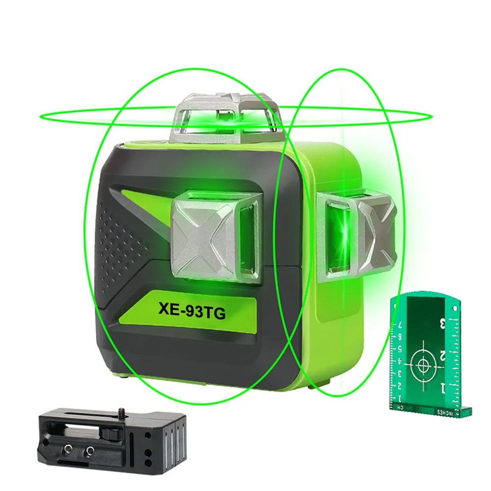 XEAST 12 линий XE 93TG литиевая батарея зеленый лазерный уровень 360 вертикальный и