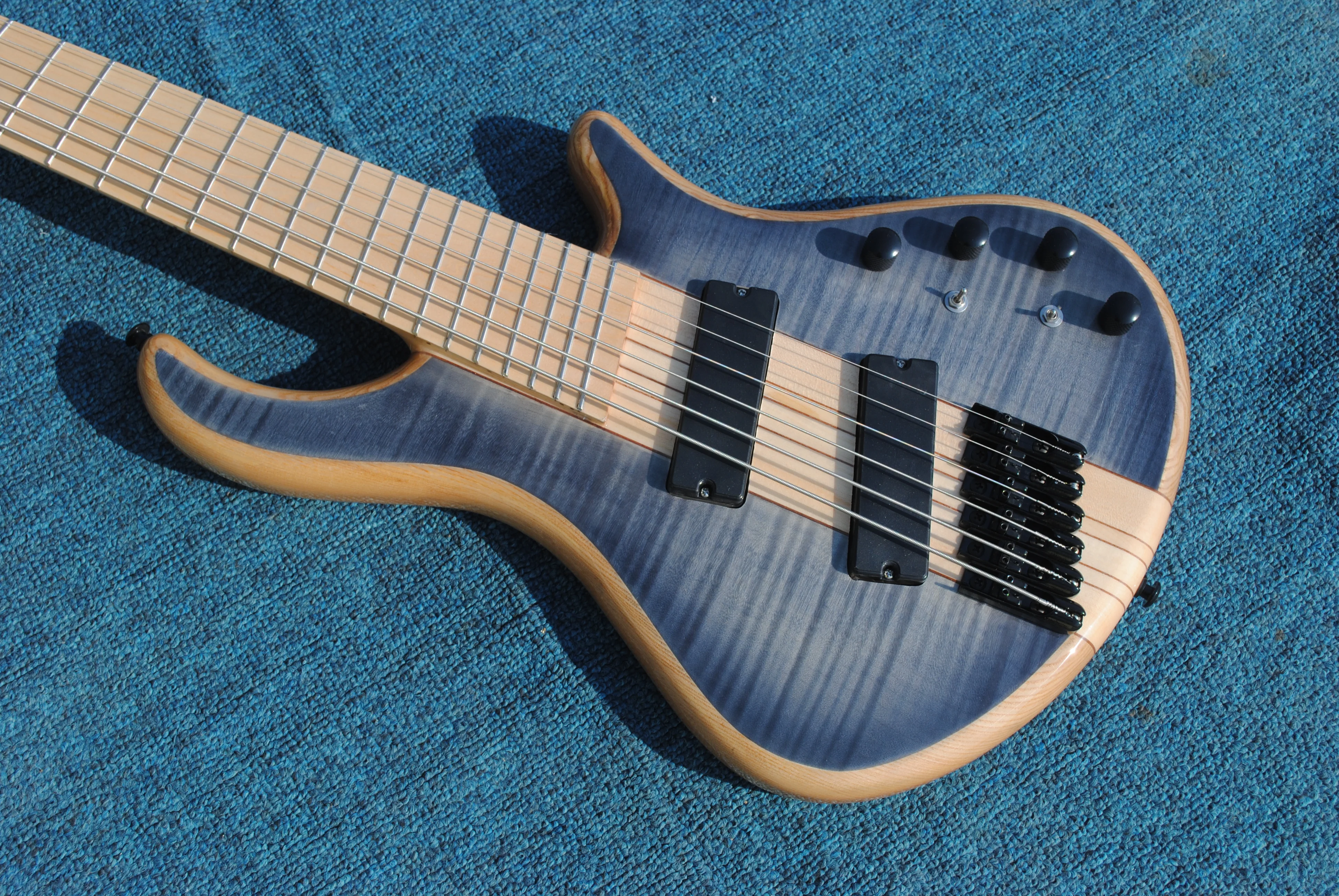 Классический 6 ой Электрогитара Бас пламя бежевый топ Китай (материк). Бесплатная