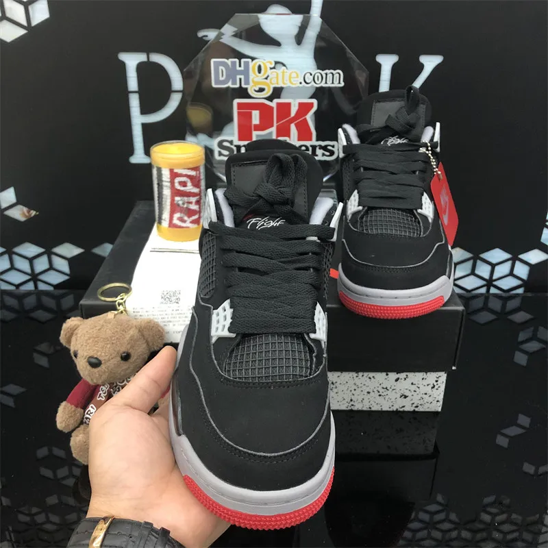 

2021 op Quality New Black Cat 4s Basketball Shoes 4 Universitys Blue Union Men Women Sneakers Off White Sail Bred Sports shoes