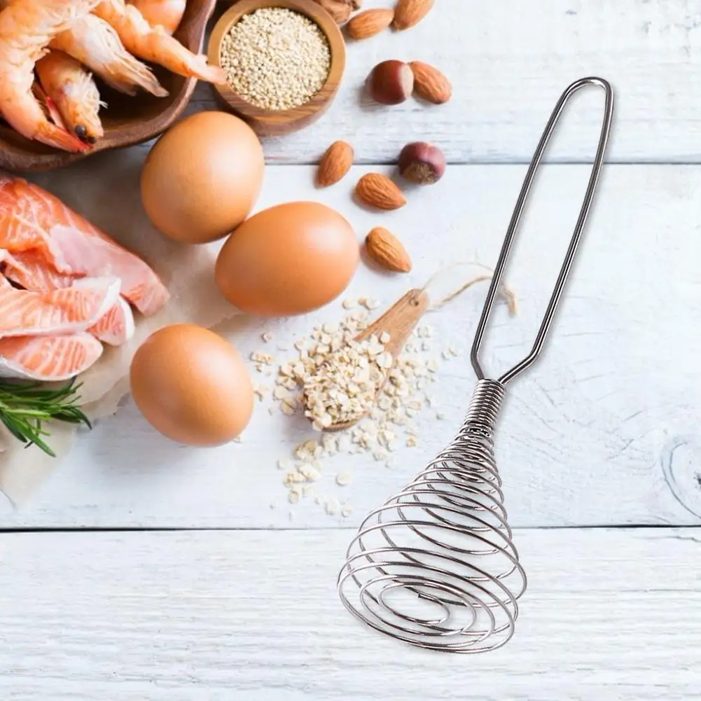Венчик с пружинной катушкой из нержавеющей стали ручной венчик для взбивания яиц
