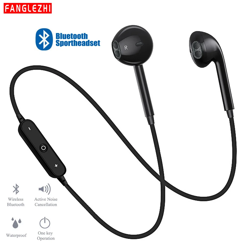 Спортивные Bluetooth наушники S6 беспроводная гарнитура музыкальные с микрофоном для