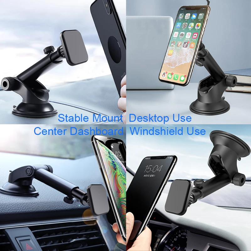 Telescopic Magnetic Car Phone Holder For iPhone 11 Xs Max XR 8 6 Suction Cup Car Dashboard Mount Cell Mobile Phone Holder Stand