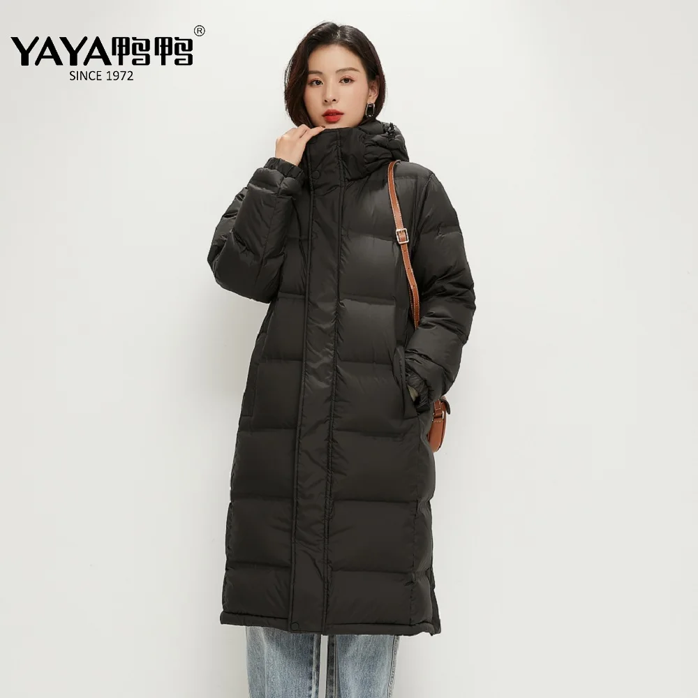 Женская зимняя куртка-пуховик YAYA 2021 с воротником-стойкой и защитой от ветра |
