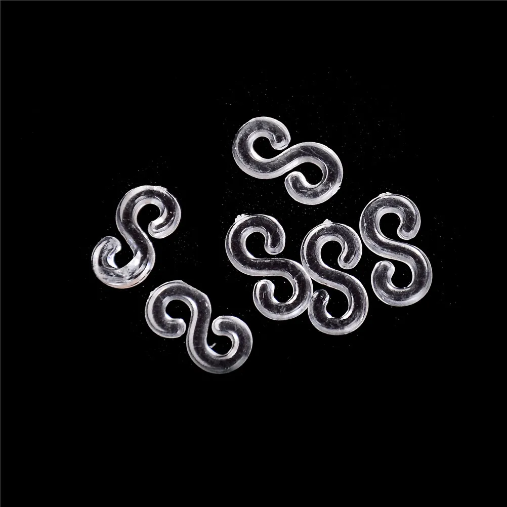 Kits de bandas de goma transparentes para telar, Clips en S para pulseras, accesorios de abalorios, 200 Uds. (10 bolsas)-4