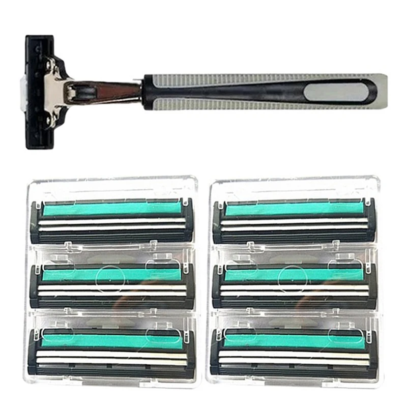 

31pcs/set Safety Razor Blades for Men 1 Knife holder & 30 Blade Shaving Razor Double Layers Blade Manual Shaver Standard Trimmer