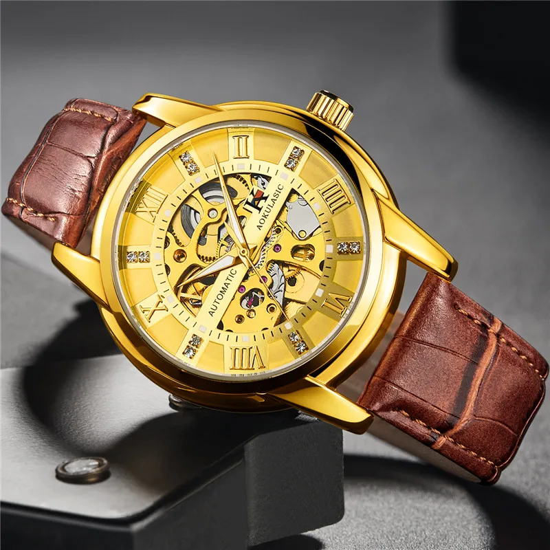 AOKULASIC автоматические механические мужские наручные часы военный армейский Спорт