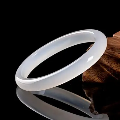 Zheru ювелирные изделия натуральный агат халцедон белый 54-64 мм элегантный браслет