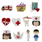 Брошь на лацкан для врача, медсестры, ЭКГ